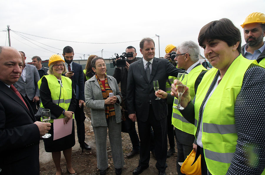 Deputy Prime Minister Vujica Lazovic, Minister Zorica Kovacevic with EU, US and German Ambassadors